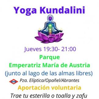 Yoga los jueves a las 19:30 hasta las 21:00. Frente al lago del parque. Traer esterilla y zafu